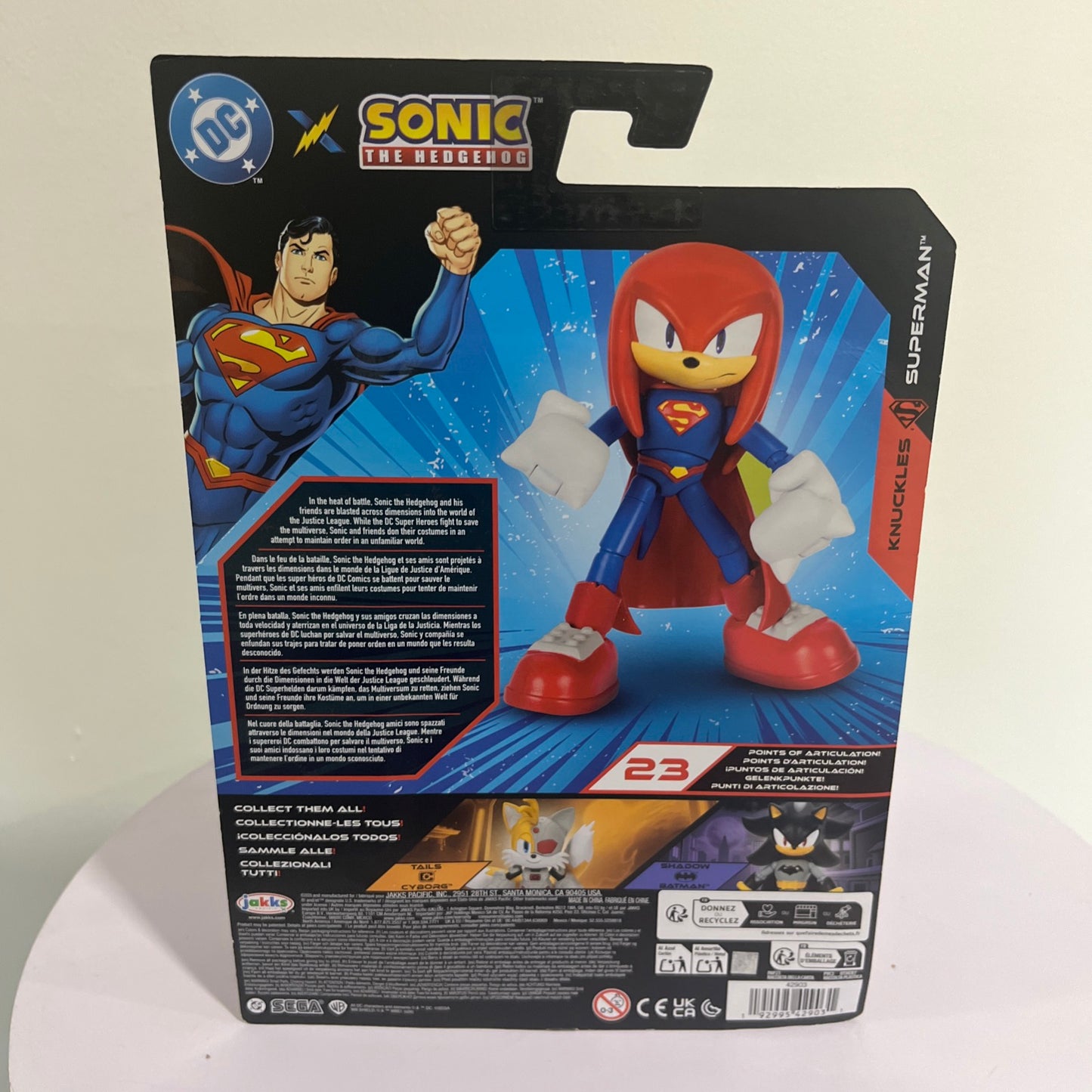 New 2025 DC x Sonic The Hedgehog - Knuckles Superman - 5" Jakks Pacific
