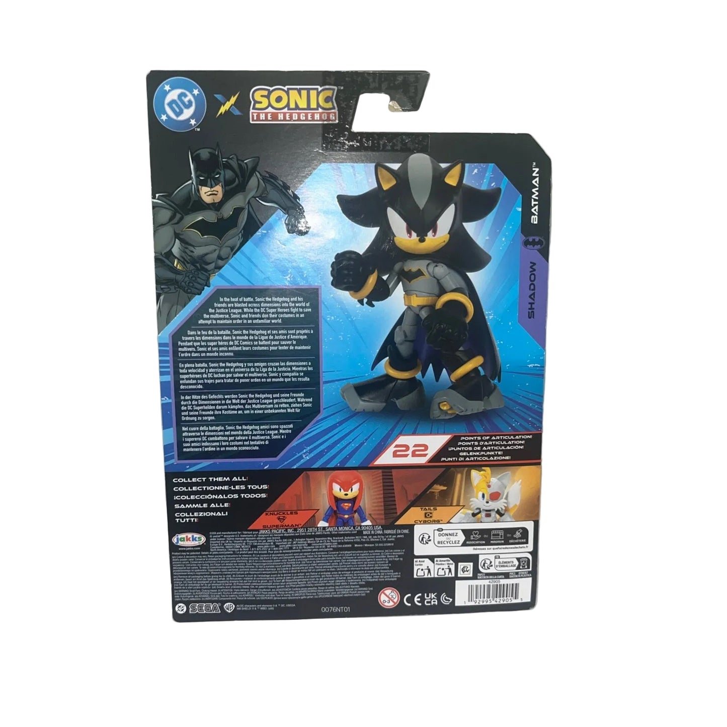 Jakks Pacific DC x Sonic The Hedgehog SHADOW BATMAN 5" Figure '25 NEW