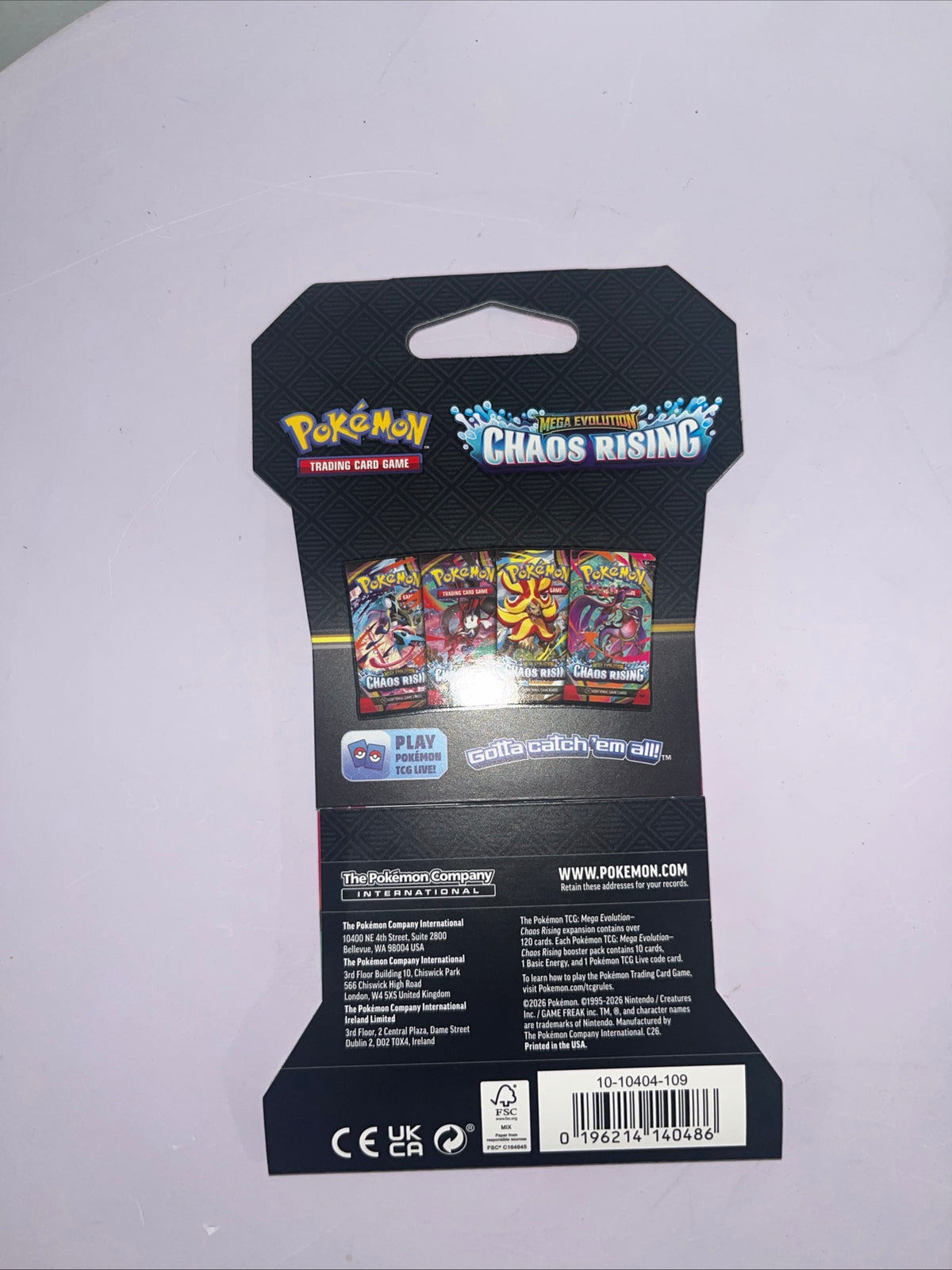 Pokémon TCG Chaos Rising Sleeved Booster Pack – Greninja Art