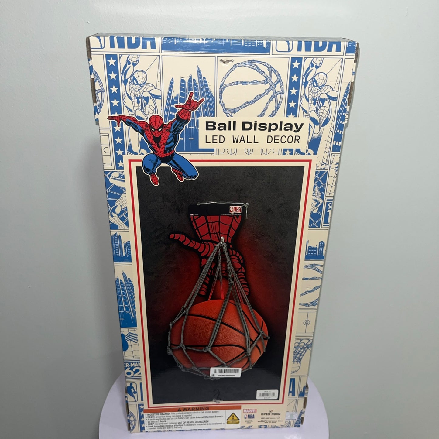 Marvel Spiderman Led Light Hook Net Basketball Holder NBA New.