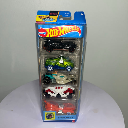 2024 Hot Wheels Street Beasts 5 Pack Sealed Howlin Heat Purrfect Speed Tomb Up