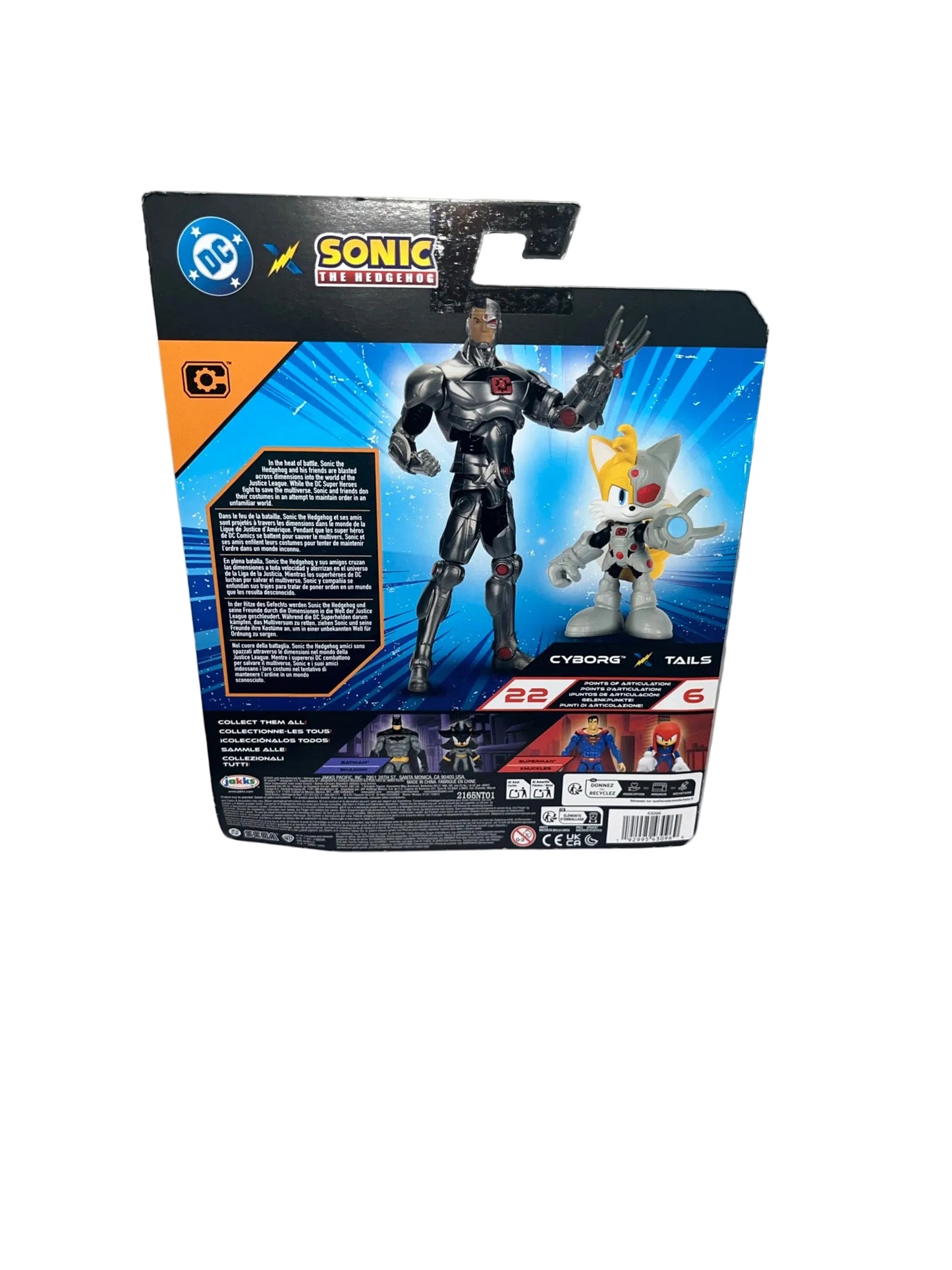 Jakks Pacific DC X Sonic the Hedgehog Tails and Cyborg 5" Action Figure Toy NEW
