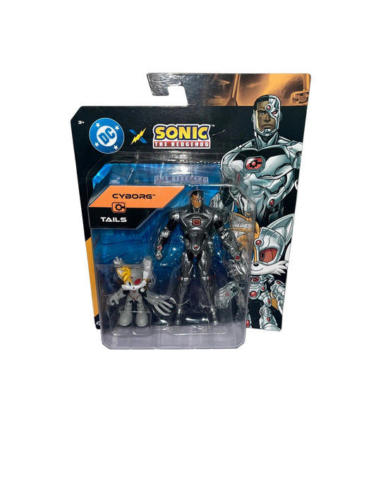 Jakks Pacific DC X Sonic the Hedgehog Tails and Cyborg 5" Action Figure Toy NEW
