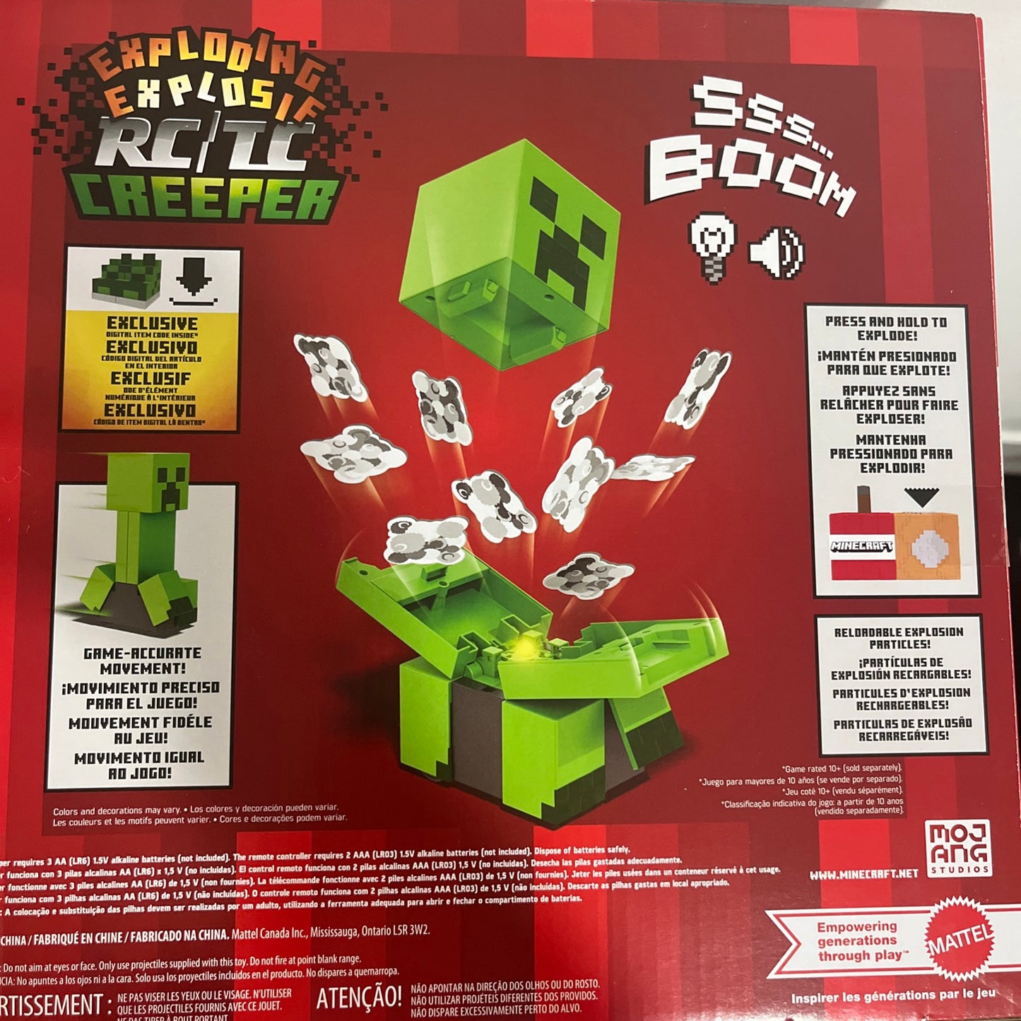 Minecraft Exploding RC Creeper Car Lights & Sounds with DLC Code Mattel - NEW